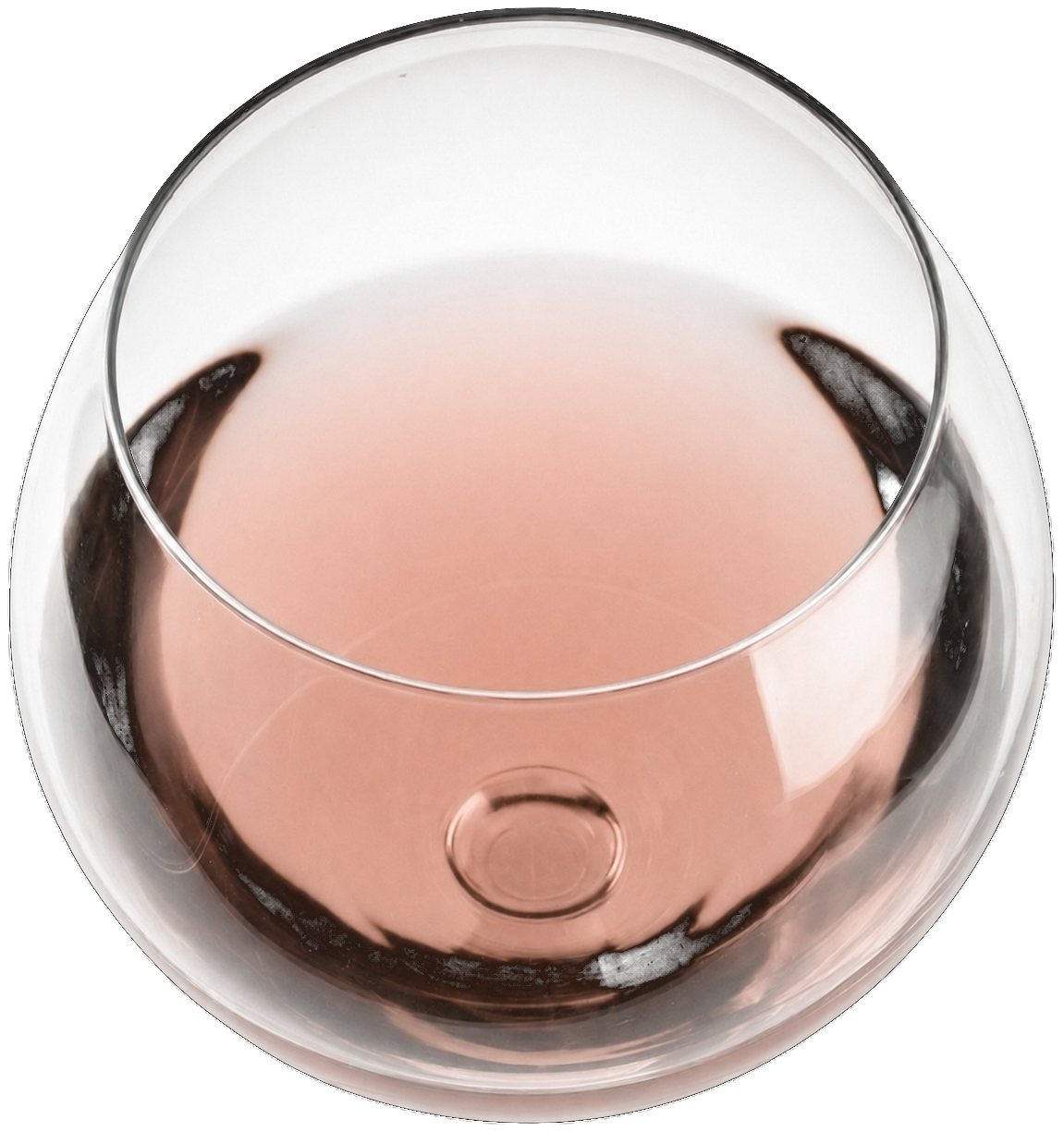 Pale salmon rosé wine in glass